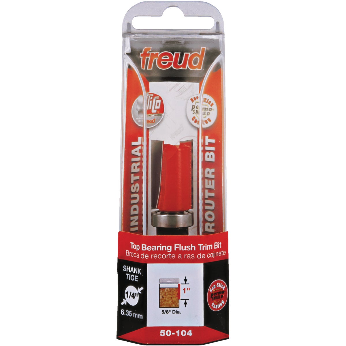Freud 5/8 In. x 1 In. Top Bearing Flush Trim Router Bit with 1/4 In. Shank Image 1