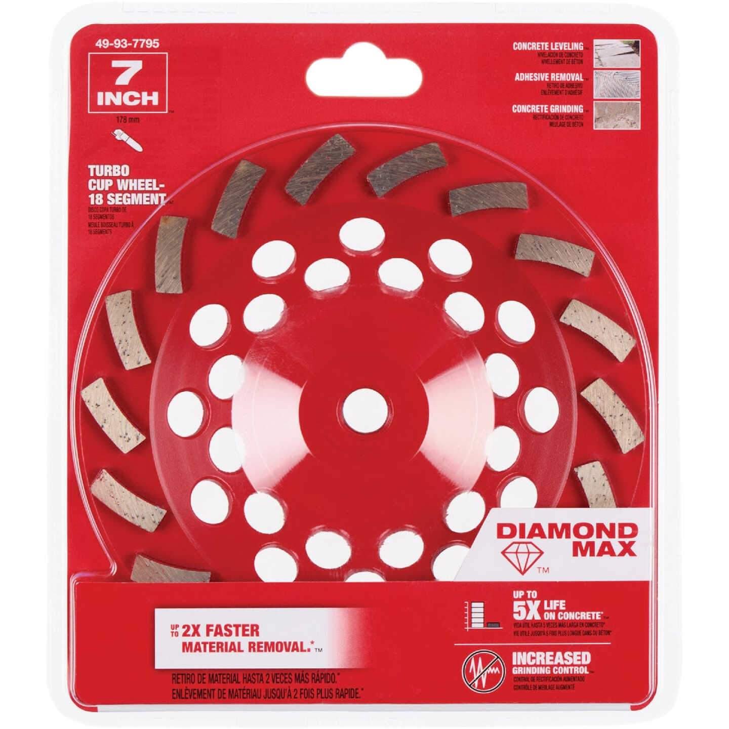 Milwaukee DIAMOND MAX 7 In. Segmented Turbo Rim Diamond Cup Wheel Image 6