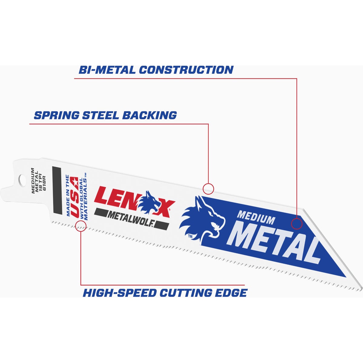 Lenox METALWOLF WAVE EDGE 6 In. 18 TPI Medium Metal Reciprocating Saw Blade (5-Pack) Image 2