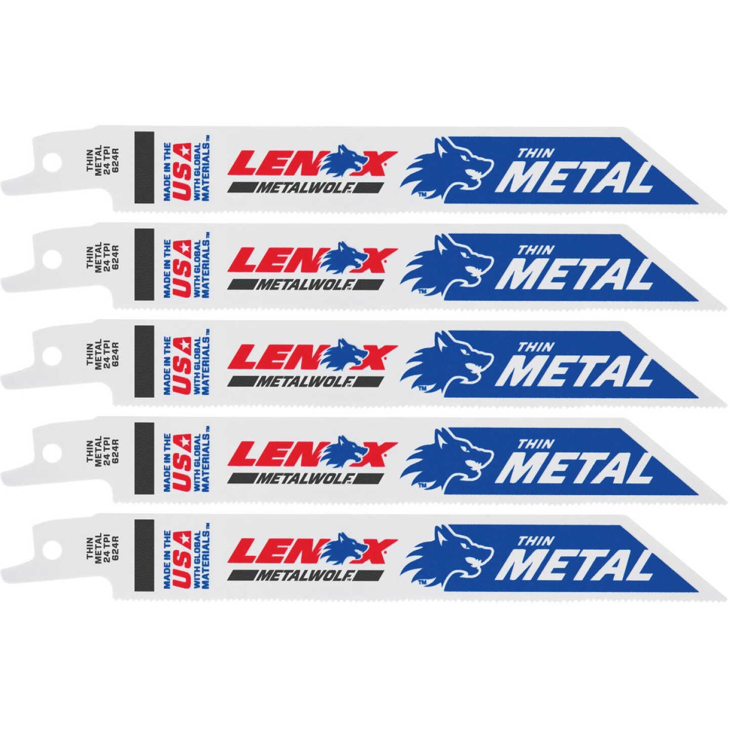 Lenox MULTIWOLF WAVE EDGE 6 In. 24 TPI Thin Metal Reciprocating Saw Blade (5-Pack) Image 1
