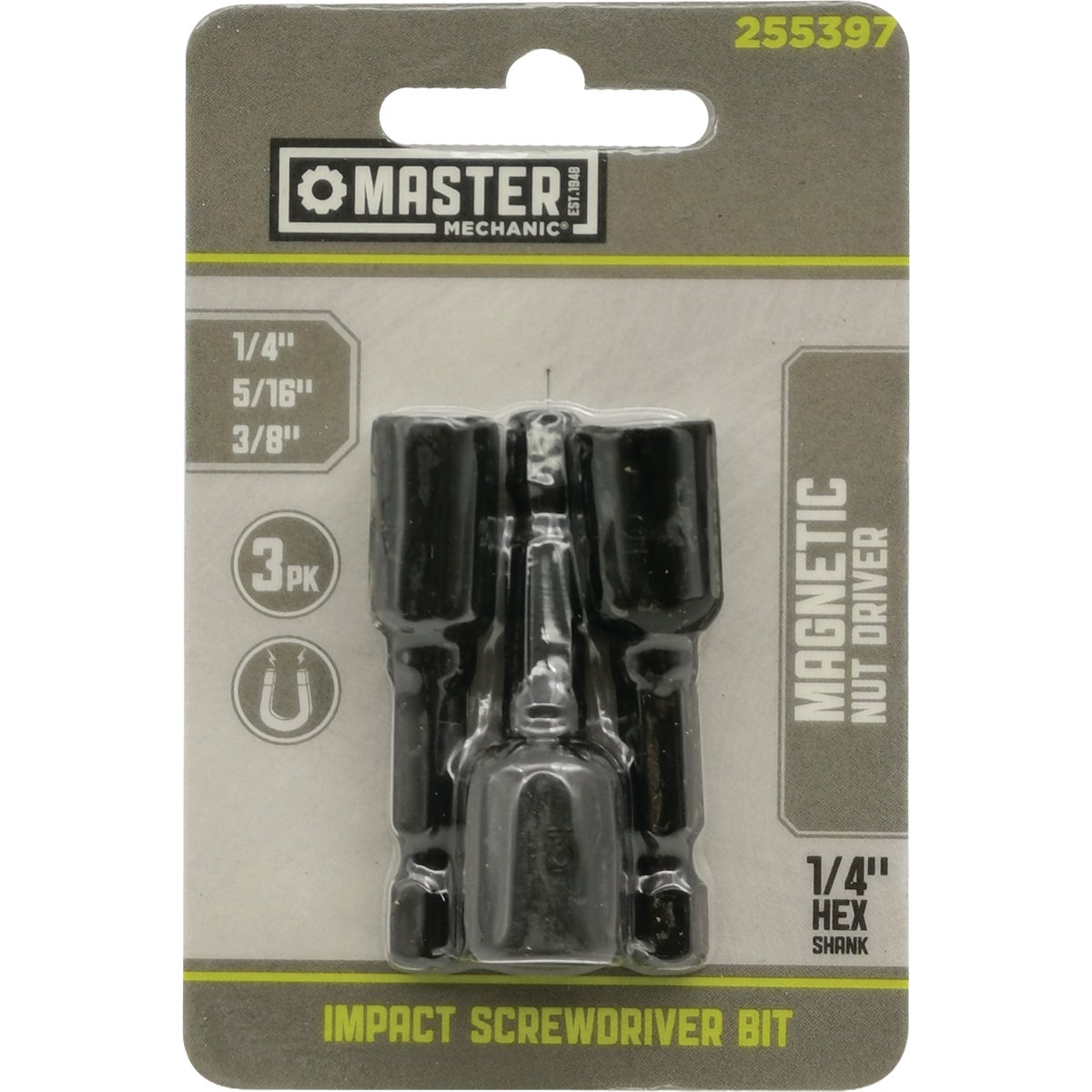 Master Mechanic  Magnetic Impact Nut Driver Set (3-Piece)