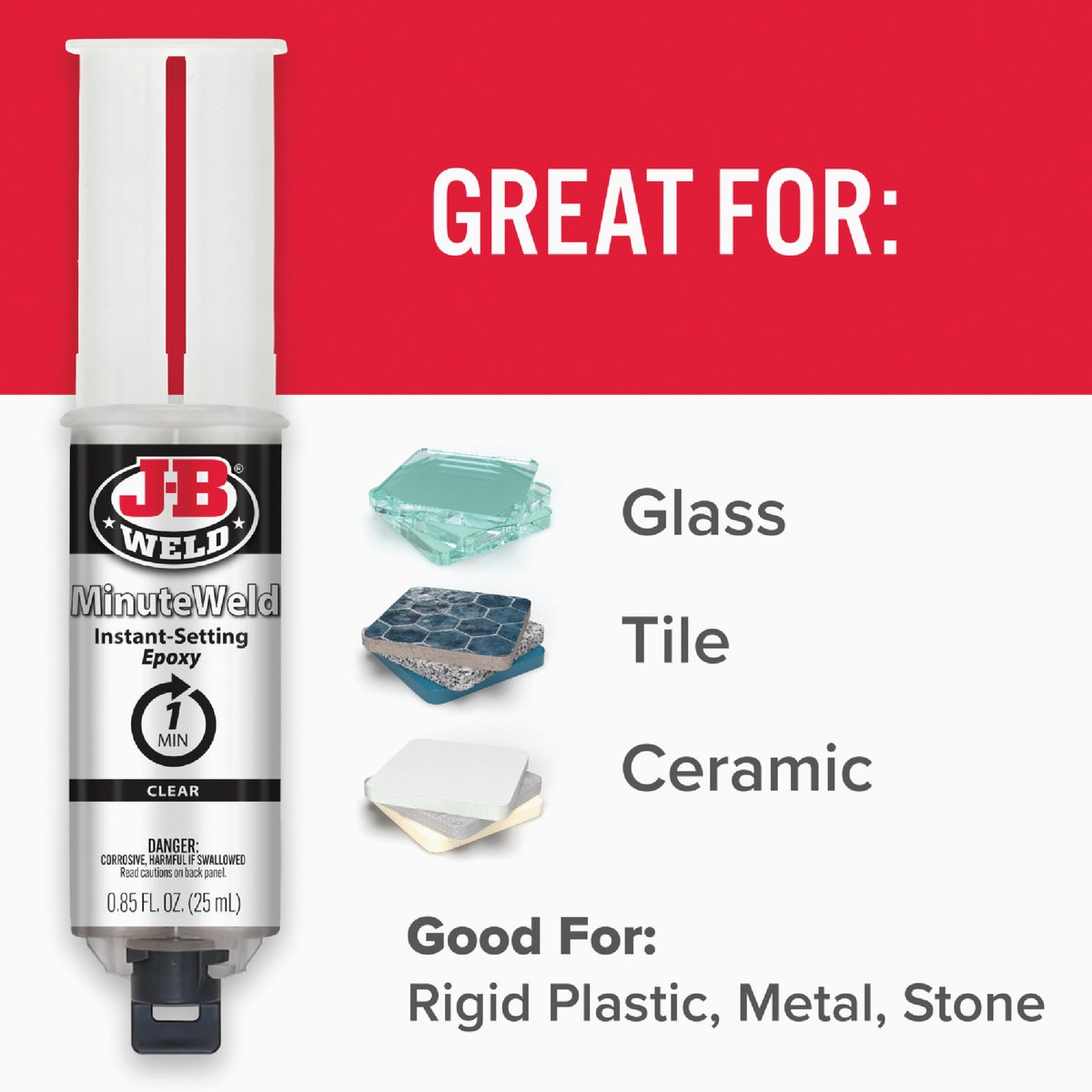 J-B Weld 0.85 Oz. MinuteWeld Epoxy, Syringe Image 3