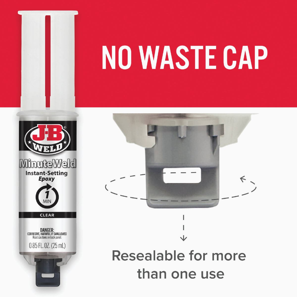 J-B Weld 0.85 Oz. MinuteWeld Epoxy, Syringe Image 2