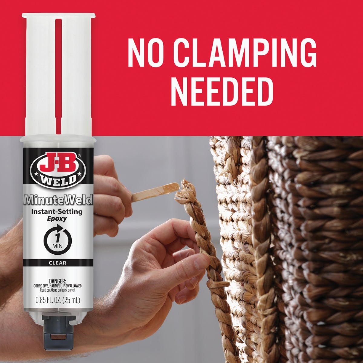 J-B Weld 0.85 Oz. MinuteWeld Epoxy, Syringe Image 4