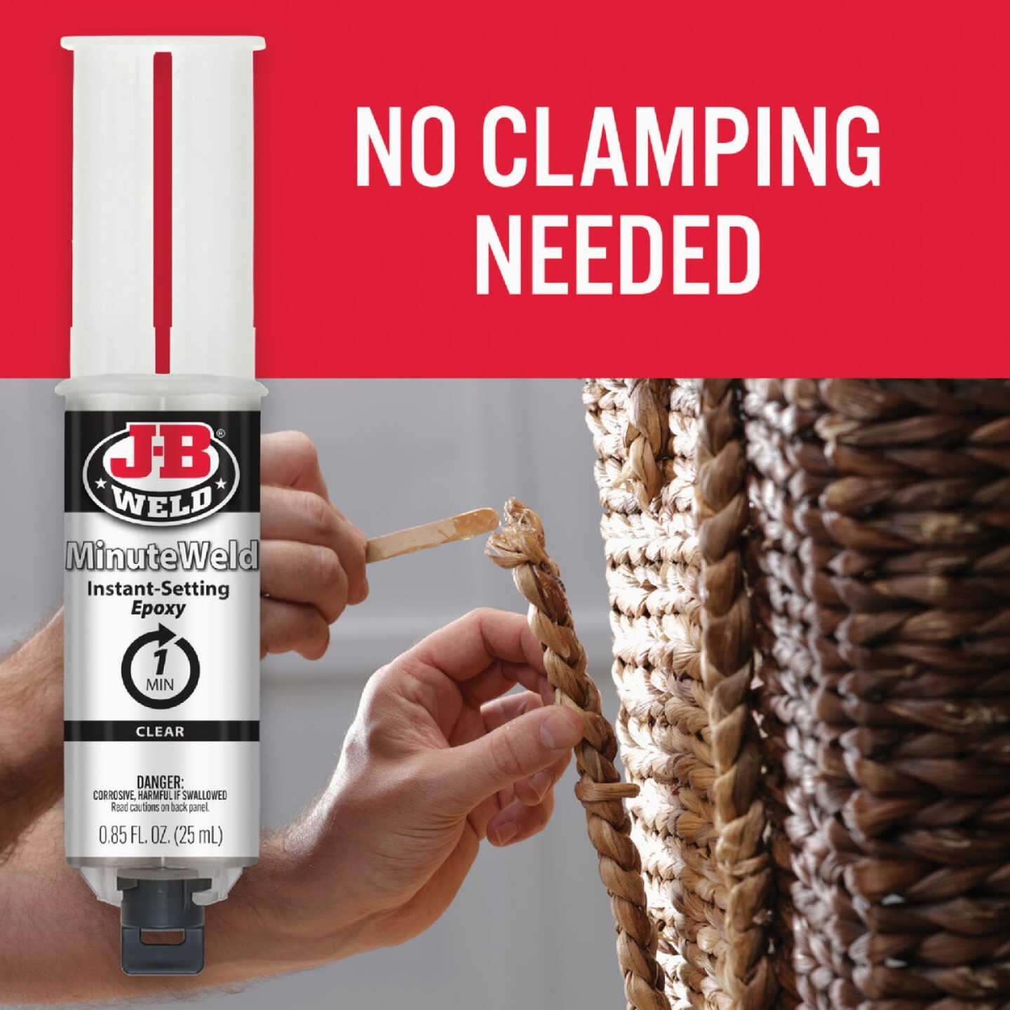 J-B Weld 0.85 Oz. MinuteWeld Epoxy, Syringe Image 4