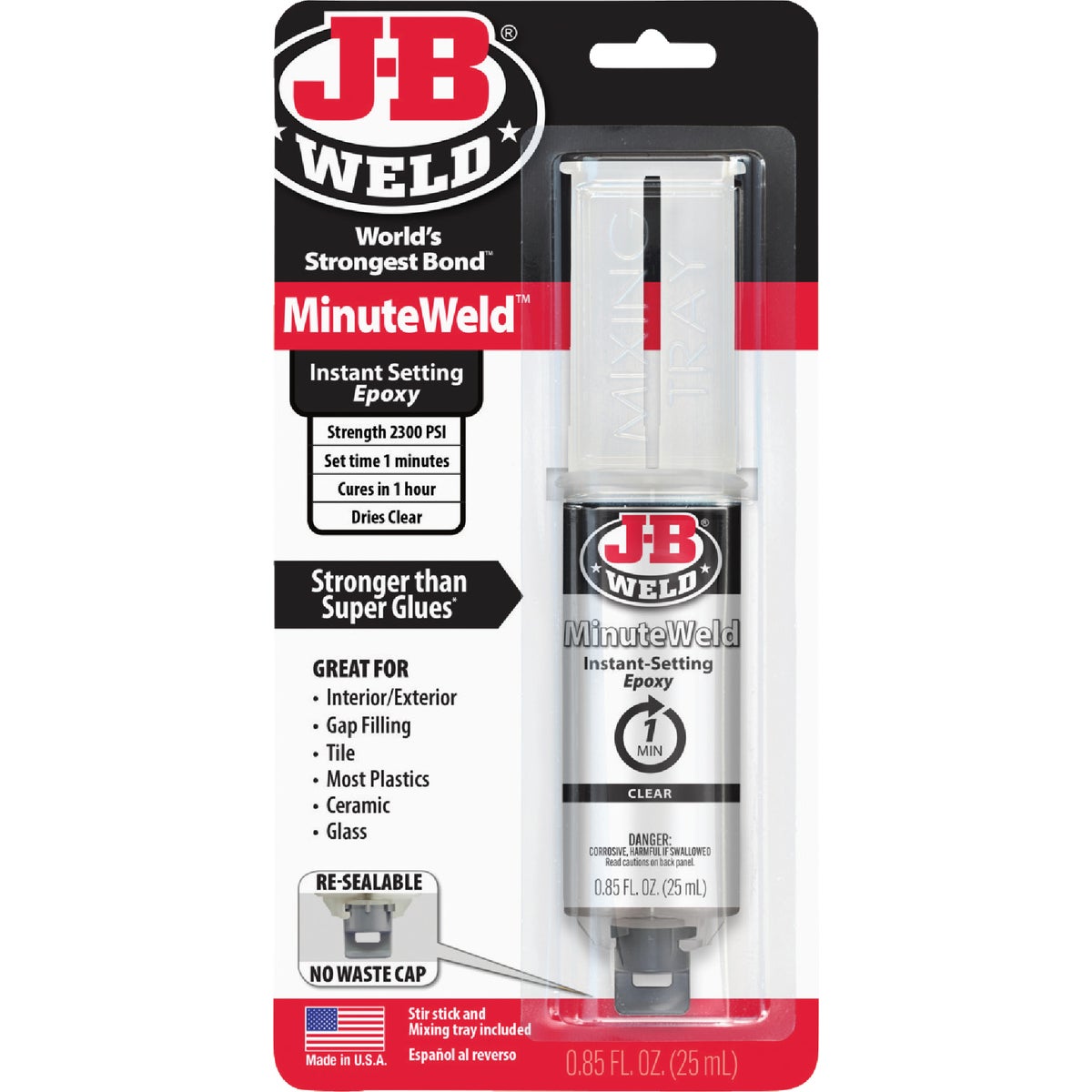J-B Weld 0.85 Oz. MinuteWeld Epoxy, Syringe