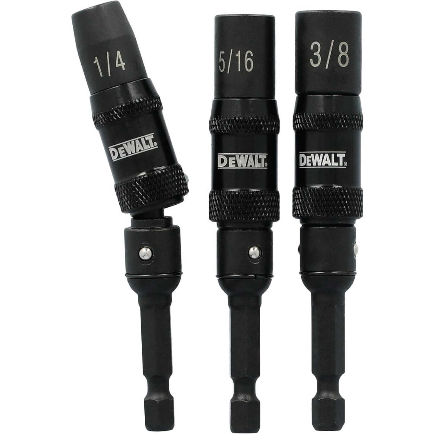 DEWALT Elite Series 1/4 In. Pivoting Impact Nutdriver Bit Set (3-Piece) Image 1