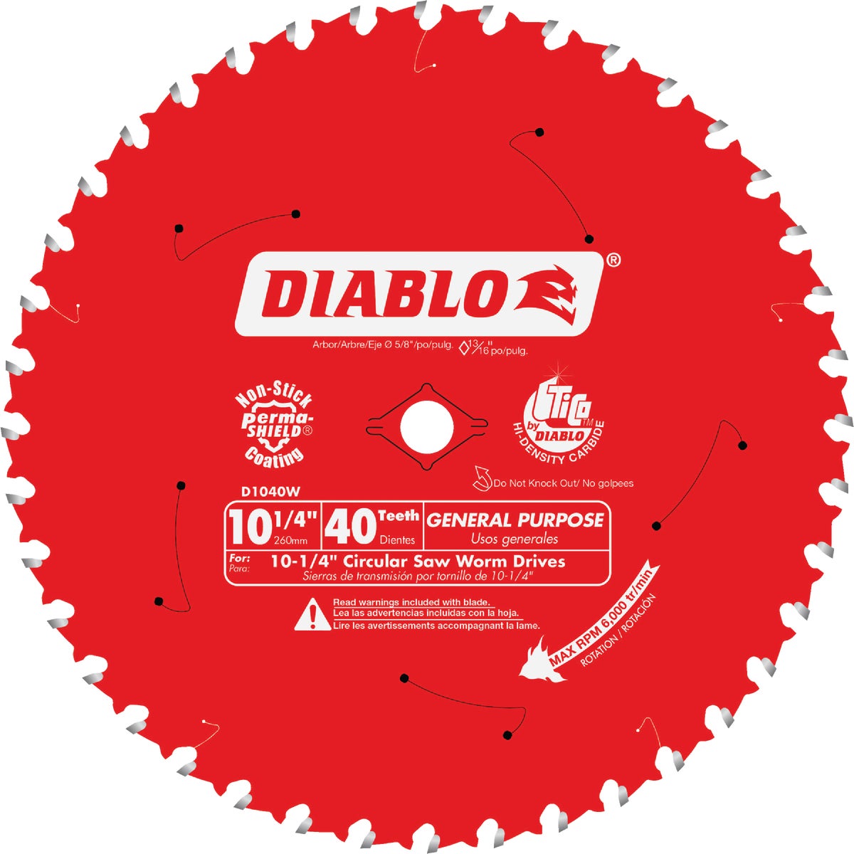 Diablo 10-1/4 In. 40-Tooth General Purpose Circular Saw Blade Image 1