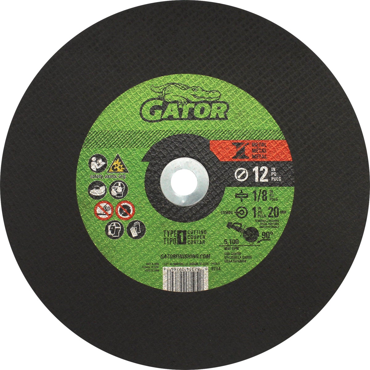 Gator Blade 12 In. x 1/8 In. x 1 In. Metal Cut-Off Wheel