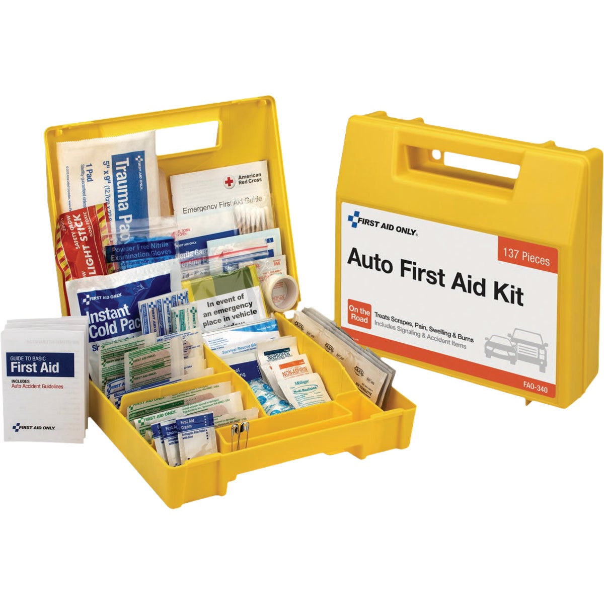 First Aid Only Vehicle First Aid Kit with Plastic Case (138-Piece) Image 3