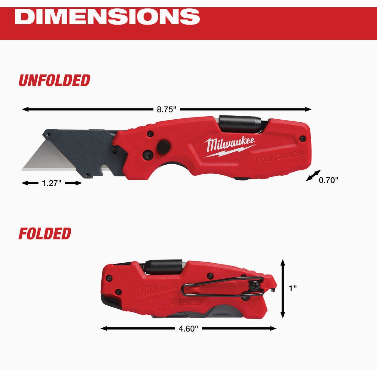 Milwaukee FASTBACK 6 in 1 Folding Utility Knife Image 4