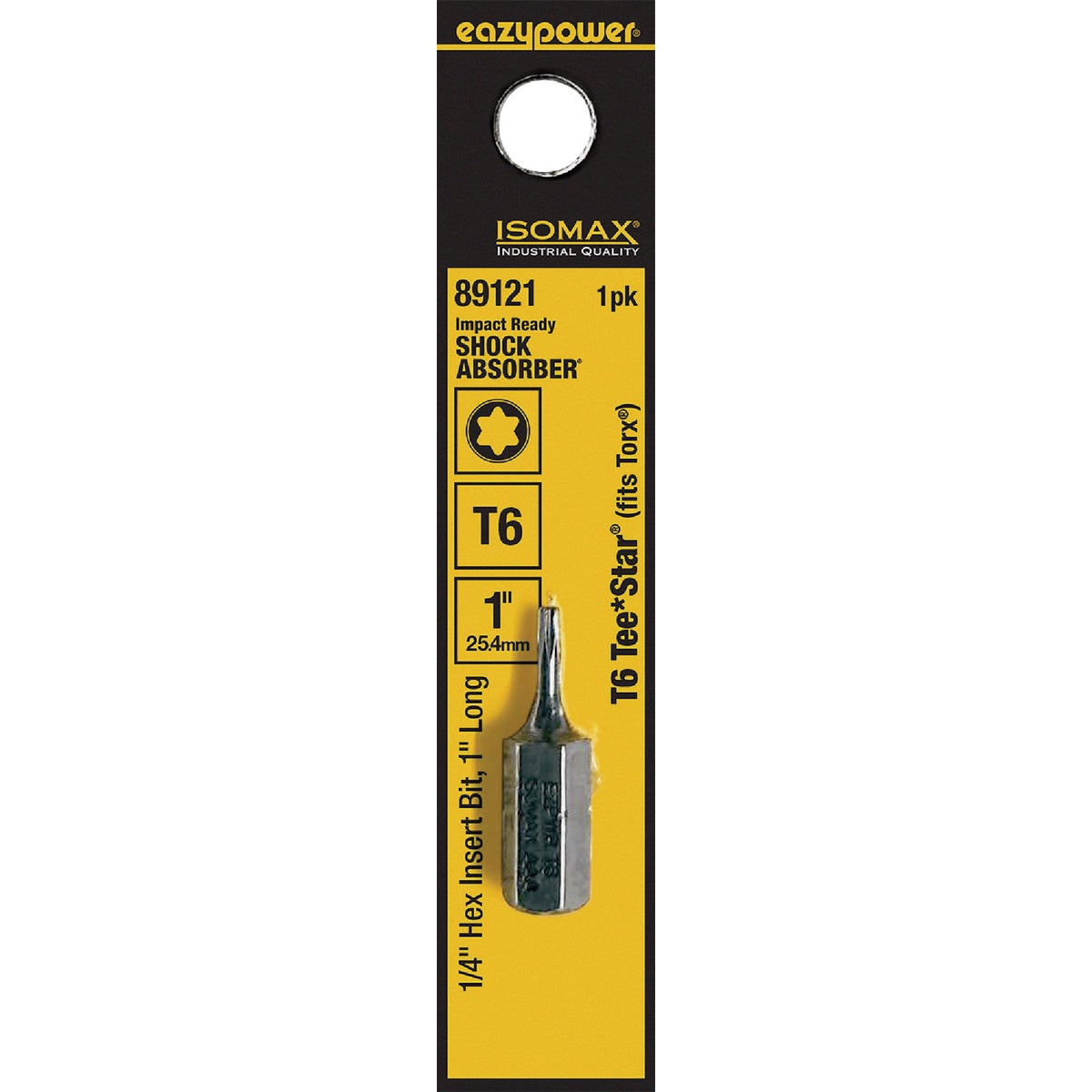 Eazypower Corporation T6 TORX Insert Hex Screwdriver Bit