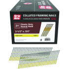 Grip-Rite 2-1/2 In. x 0.131 In. 21 Deg. Bright Coated Round Head Smooth ShankPlastic Strip Collated Framing Nail (5000-Count) Image 1