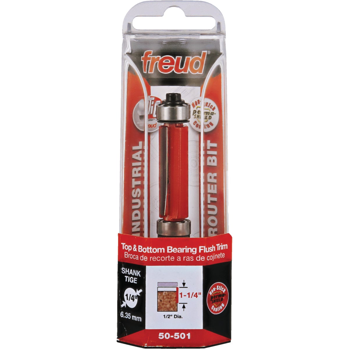 Freud 1/2 In. Top & Bottom Bearing Flush Trim Router Bit