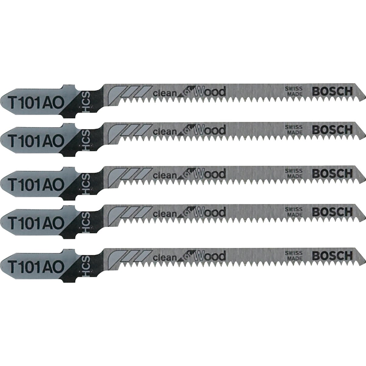 Bosch 3-1/4 In. x 20 TPI T-Shank HCS Jig Saw Blade for Wood (5-Pack) Image 1
