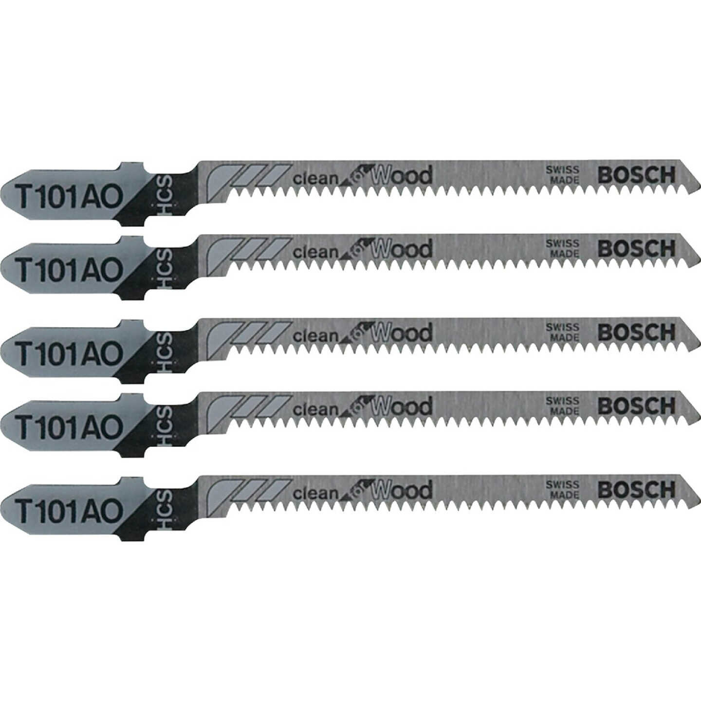 Bosch 3-1/4 In. x 20 TPI T-Shank HCS Jig Saw Blade for Wood (5-Pack) Image 1