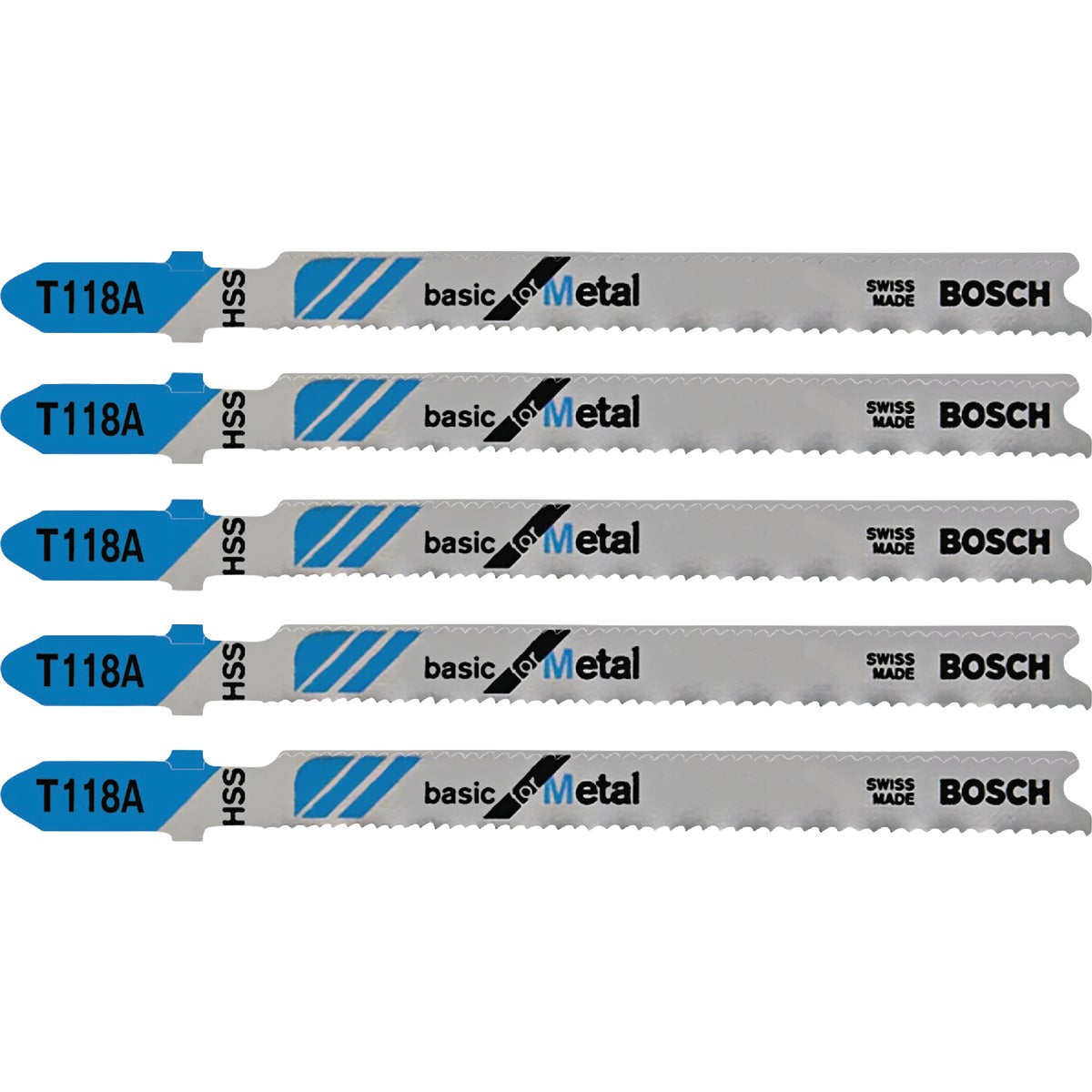 Bosch 3-5/8 In. x 24 TPI T-Shank HCS Jig Saw Blade for Metal (5-Pack) Image 1