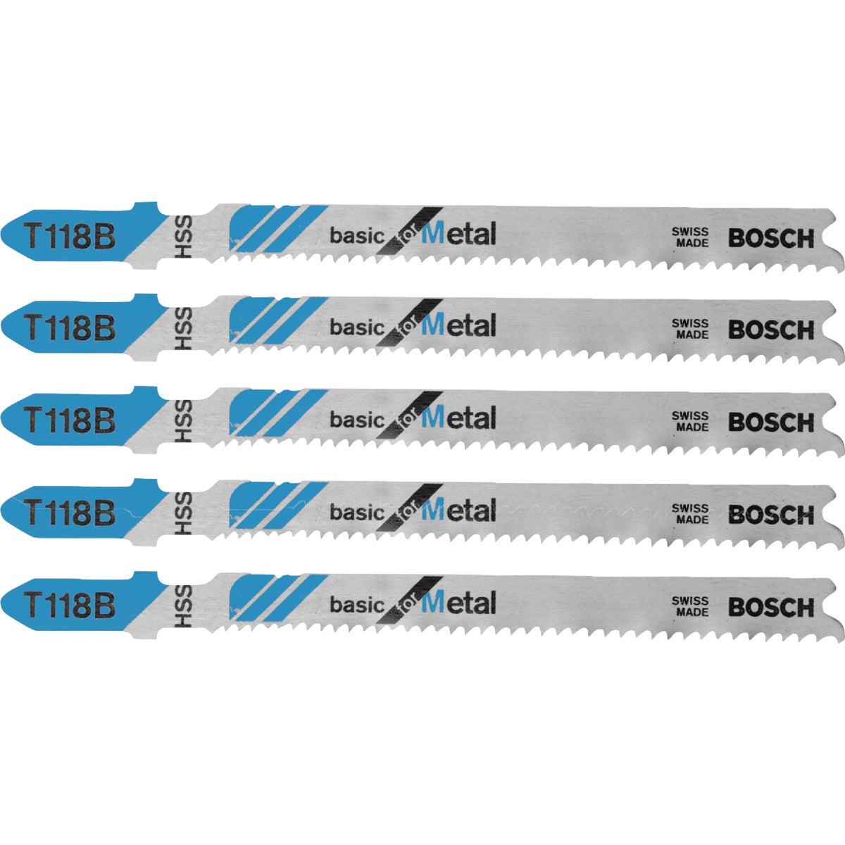 Bosch 3-5/8 In. x 11-14 TPI T-Shank HSS Jig Saw Blade for Metal (5-Pack) Image 1