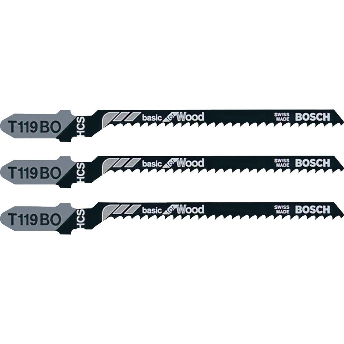 Bosch 3-1/4 In. x 12 TPI T-Shank HCS Jig Saw Blade for Wood (5-Pack) Image 1