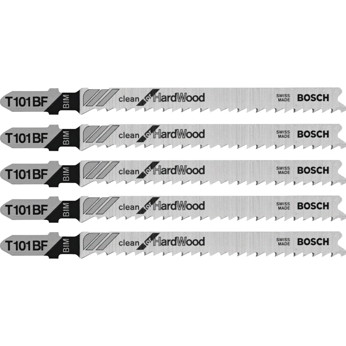 Bosch 4 In. x 10 TPI T-Shank Bi-Metal Jig Saw Blade for Wood (5-Pack) Image 1