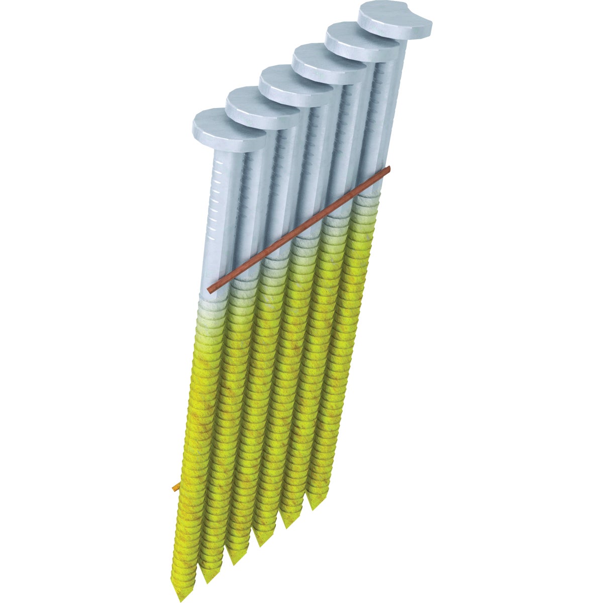 Grip-Rite 2-3/8 In. x 0.113 In. 28 Deg. Bright Coated Offset Round Head Smooth Shank Wire Weld Collated Framing Nail (2500-Count) Image 1