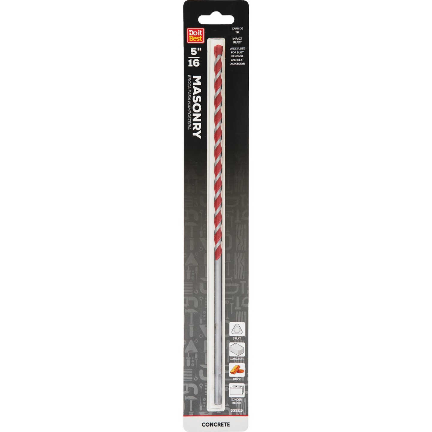 Do it Best 5/16 In. x 12 In. Impact Ready Carbide Masonry Drill Bit Image 1