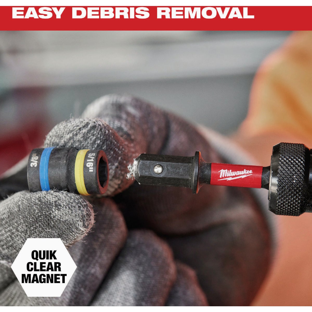 Milwaukee SHOCKWAVE QUIK-CLEAR 2-in-1 1/4 In. & 5/16 In. x 2-1/4 In. Impact Duty Magnetic Nut Driver Image 5