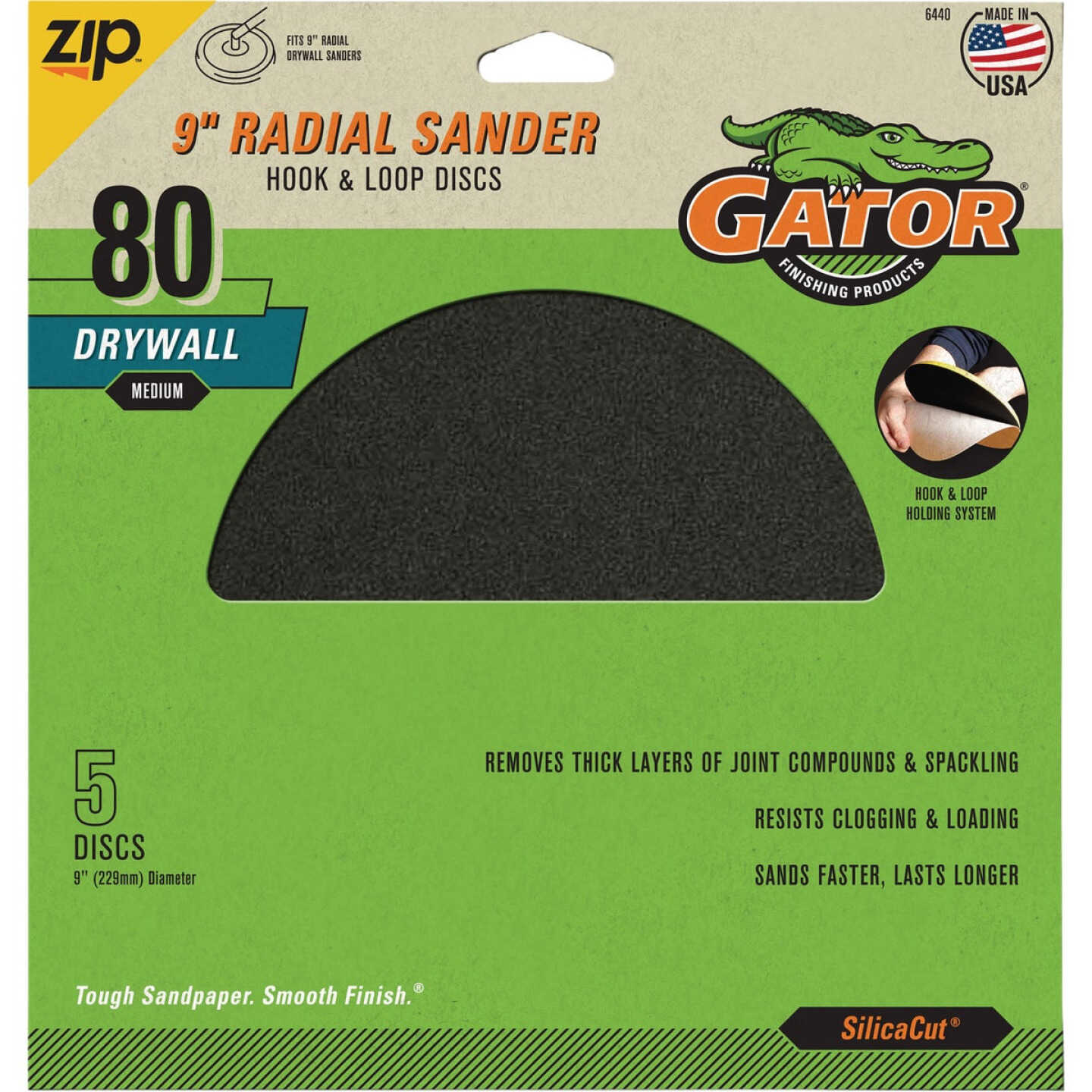 Gator SilicaCut 9 In. 80-Grit Hook & Loop Drywall Sanding Disc (5-Pack) Image 1