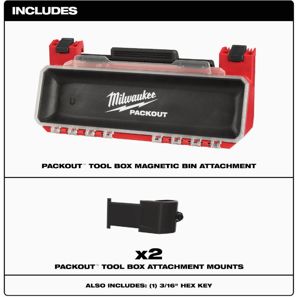 Milwaukee Magnetic Bin Attachment for PACKOUT Tool Box Image 3