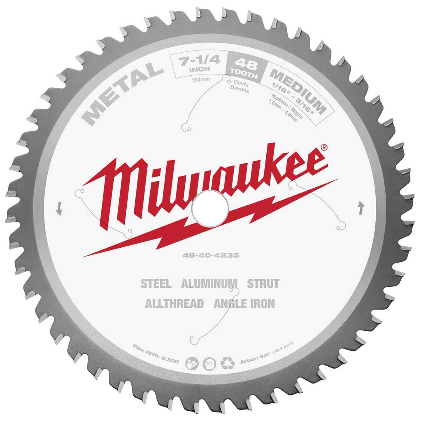 Milwaukee 7-1/4 In. 48-Tooth Metal Circular Saw Blade Image 1
