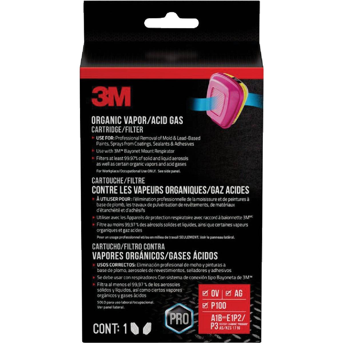 3M OV/AG/ P100 Multipurpose Replacement Filter Cartridge (2-Pack)