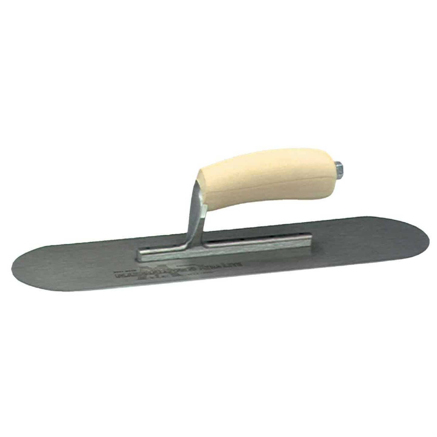 Marshalltown 4-1/2 In. x 16 In. Pool Trowel with Rounded Corners and Wood California Handle Image 1