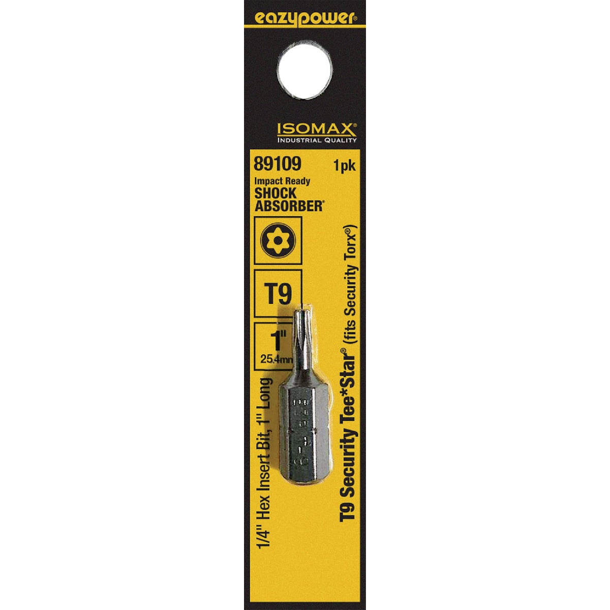 Eazypower Corporation Tamperproof Torx Security T9 1 In. 1/4 In. Hex Screwdriver Bit