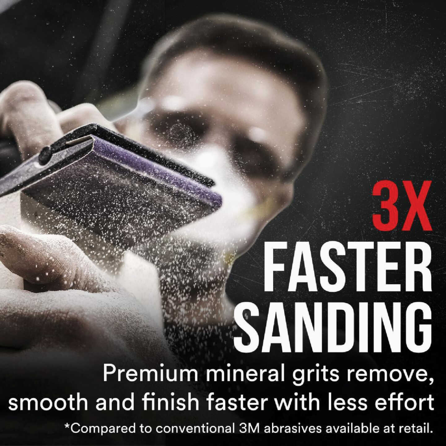 3M Pro Grade Precision 9 In. x 11 In. 180 Grit Sandpaper Sheet with No-Slip Grip Backing (3-Pack) Image 2
