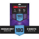 3M Pro Grade Precision 9 In. x 11 In. 180 Grit Sandpaper Sheet with No-Slip Grip Backing (3-Pack) Image 1