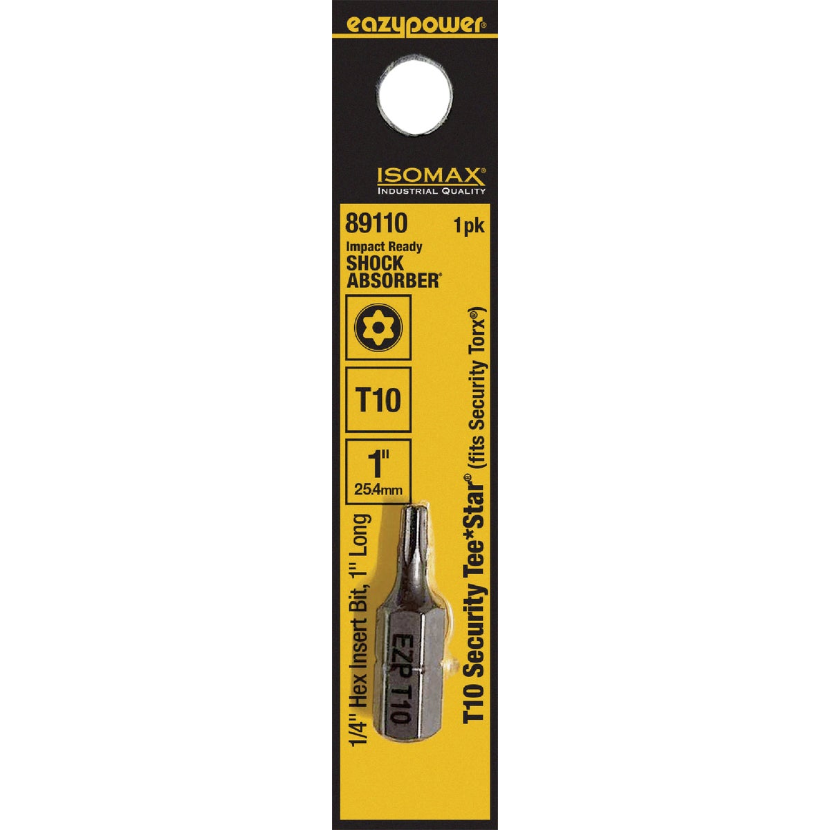 Eazypower Corporation Tamperproof Torx Security T10 1 In. 1/4 In. Hex Screwdriver Bit