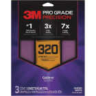 3M Pro Grade Precision 9 In. x 11 In. 320 Grit Sandpaper Sheet with No-Slip Grip Backing (3-Pack) Image 1