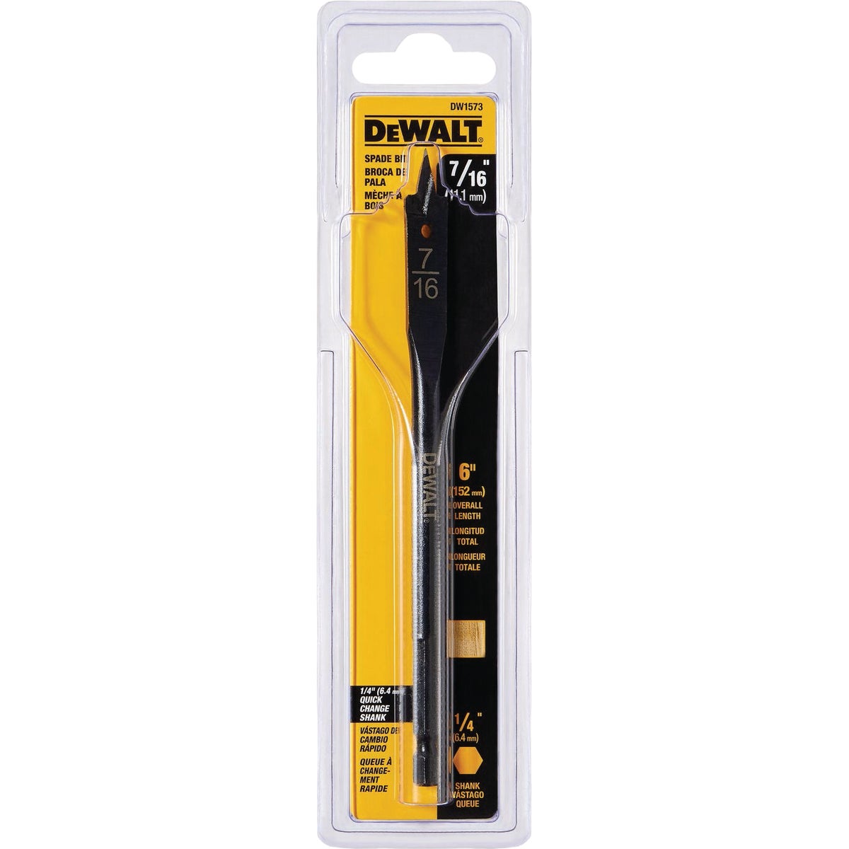 DEWALT 7/16 In. x 6 In. Wood Boring Bit