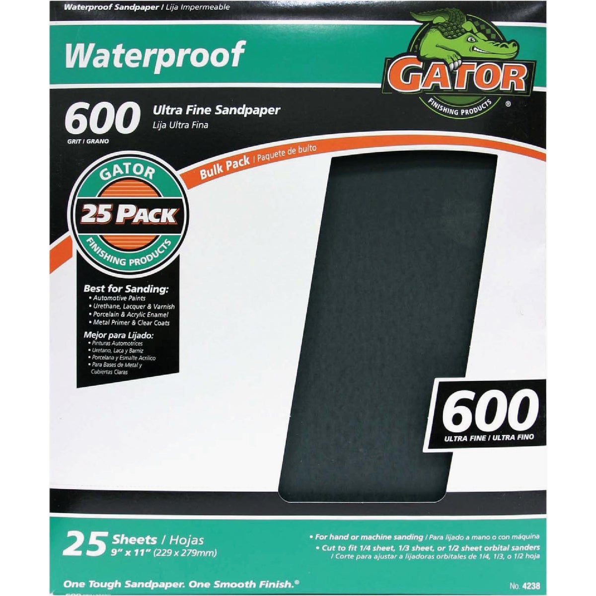 Gator Blade Waterproof 9 In. x 11 In. 600 Grit Ultra Fine Sandpaper (25-Pack)