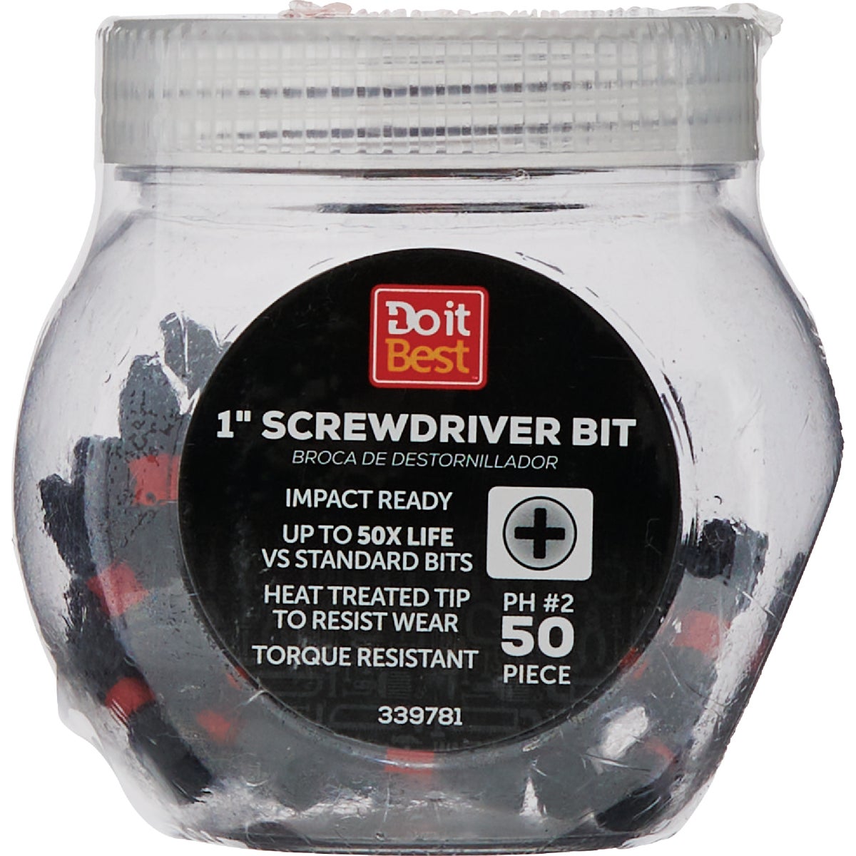 Do it Best 1 In. Phillips #2 Impact Ready Screwdriver Bit (50-Pack) Image 1