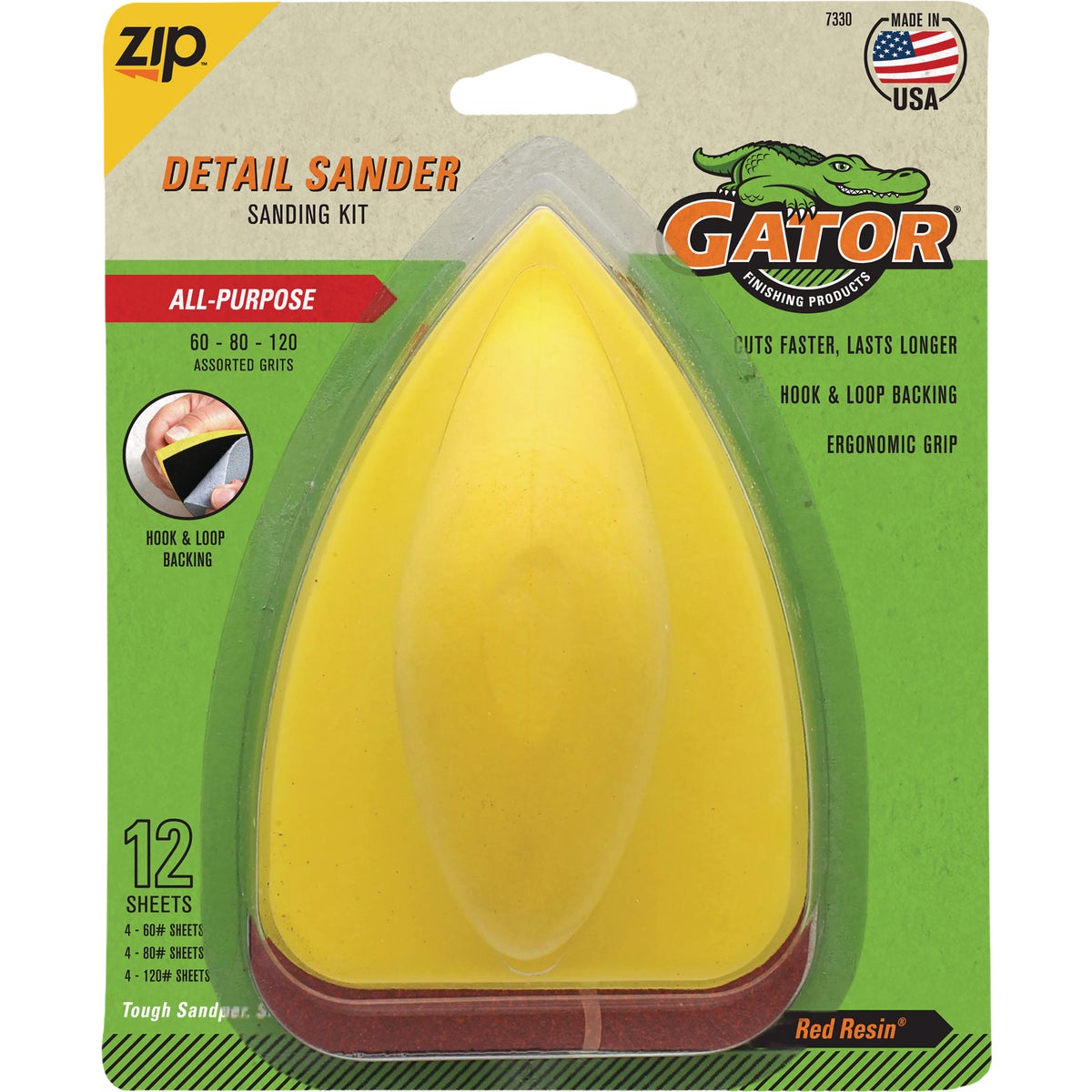Gator 7 In. x 3-3/5 In. Mouse Hand Sanding Kit with (12) Sheets
