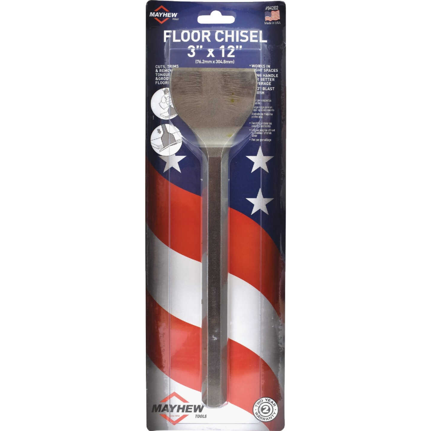 Mayhew Tools 3 In. x 12 In. Floor Chisel Image 2
