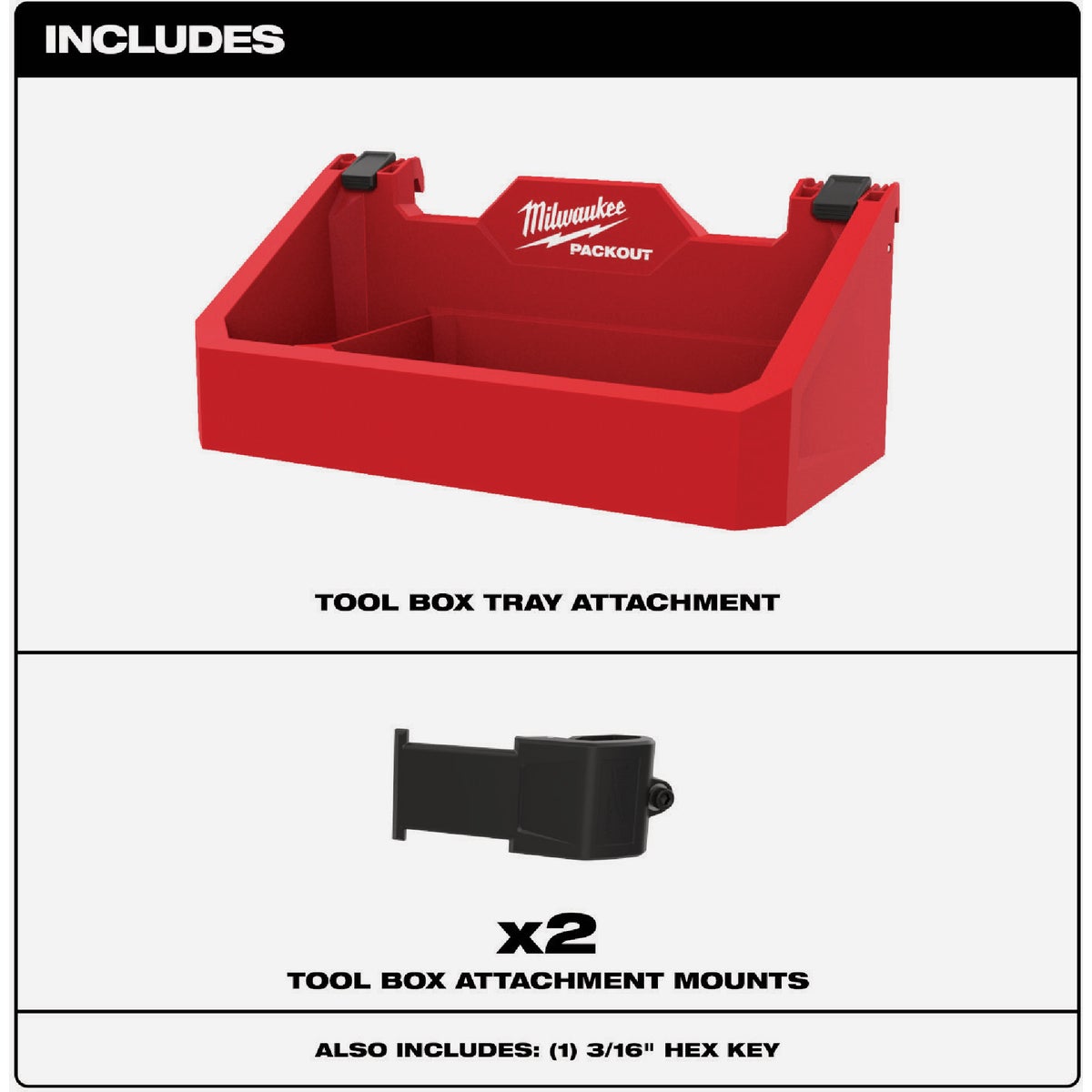 Milwaukee PACKOUT Tool Box Tray Attachment Image 3