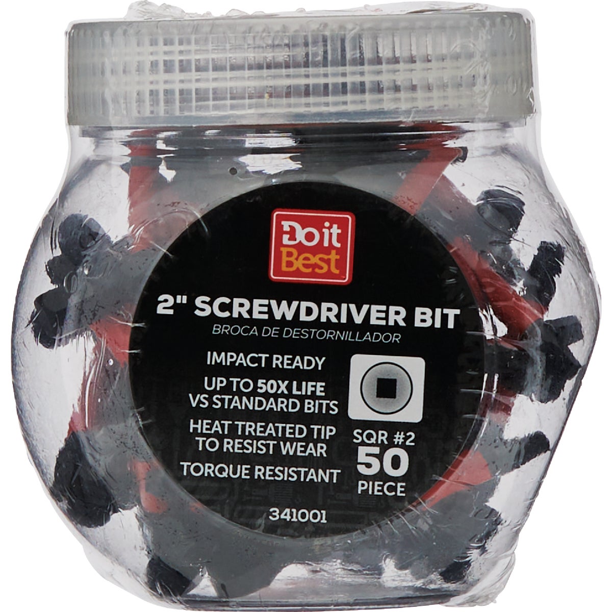 Do it Best 2 In. Square #2 Impact Ready Screwdriver Bit (50-Pack) Image 1