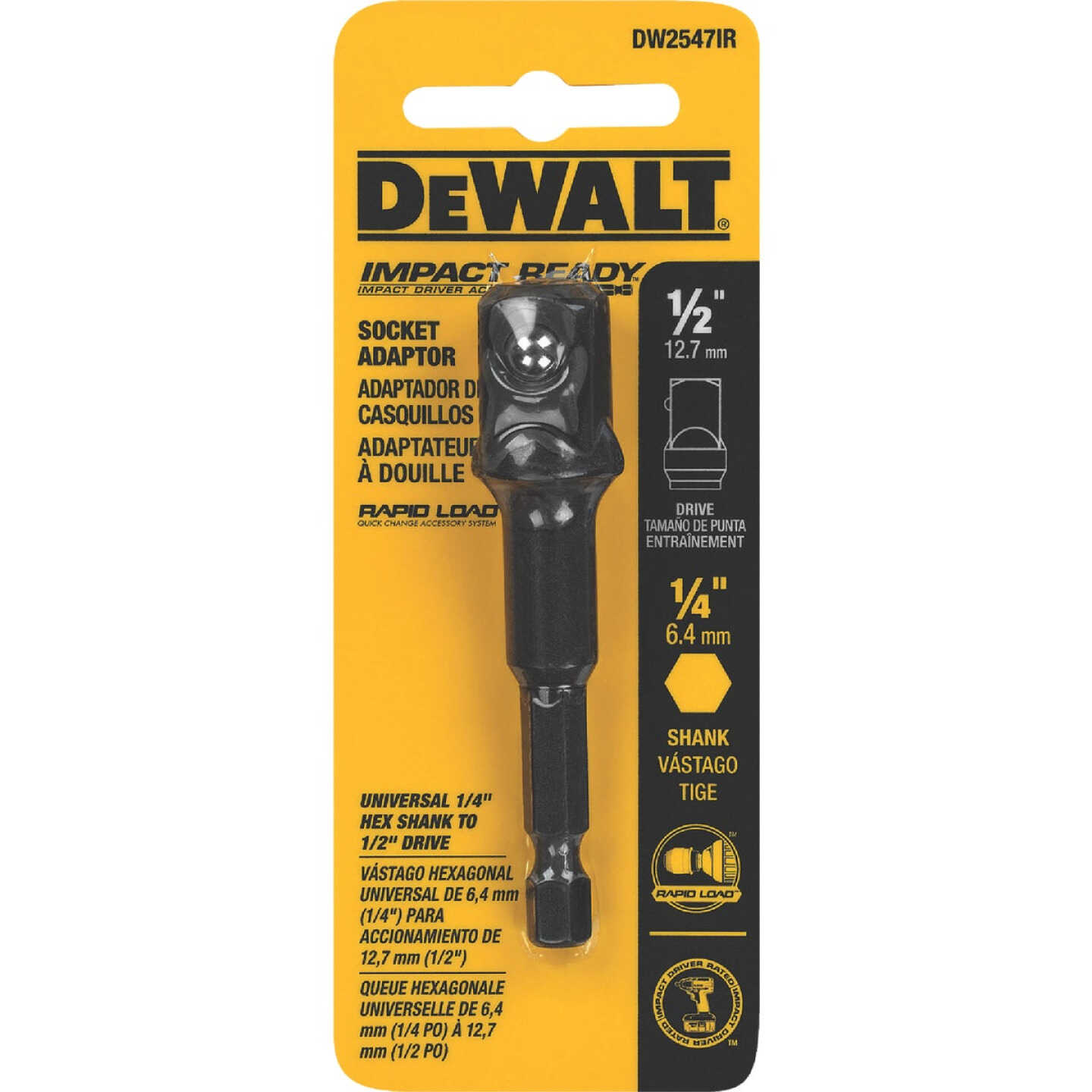 DEWALT Elite Series 1/2 In. x 2 In. Socket Adapter Image 1