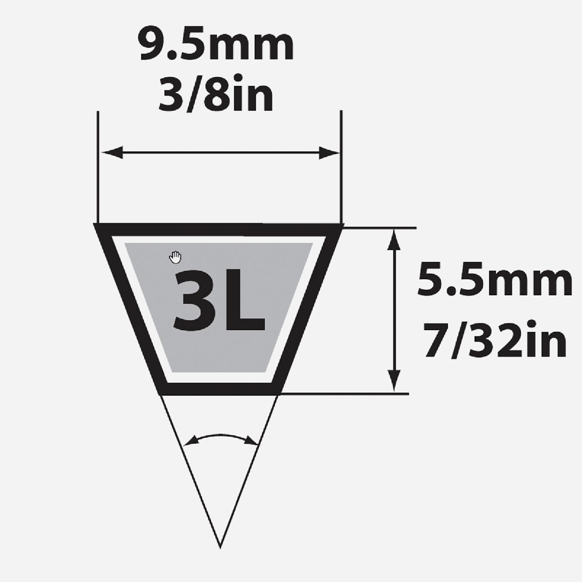 Mitsuboshi Fractional Horsepower 3L Type, 3/8 In. x 23 In. Image 2