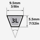 Mitsuboshi Fractional Horsepower 3L Type, 3/8 In. x 34 In. Image 2
