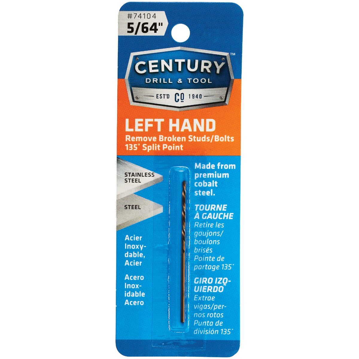 Century Drill & Tool 5/64 In. Cobalt Steel Left Hand Drill Bit Image 1