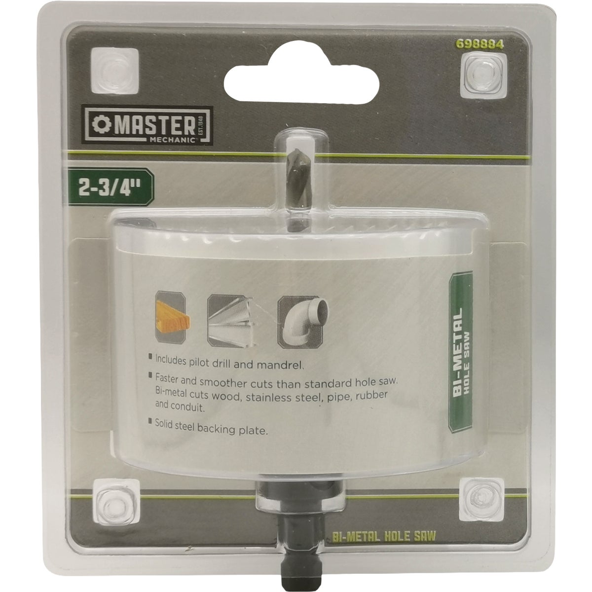 Master Mechanic 2-3/4 In. Bi-Metal Hole Saw Image 1