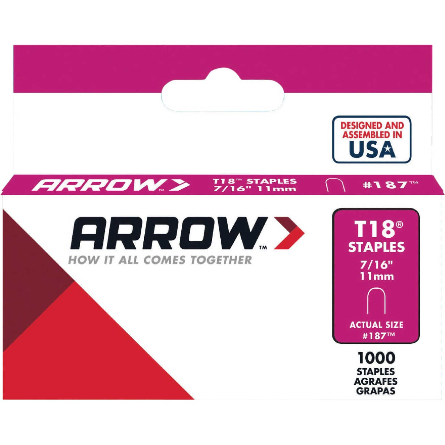 Arrow T18 Round Crown Cable Staple, 7/16 In. (1000-Pack) Image 1